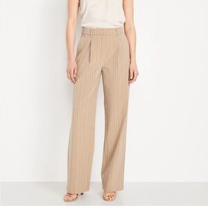 OLD NAVY EXTRA HIGH-WAISTED TAYLOR
WIDE-LEG TROUSER PANTS in Neutral Pinstripe
